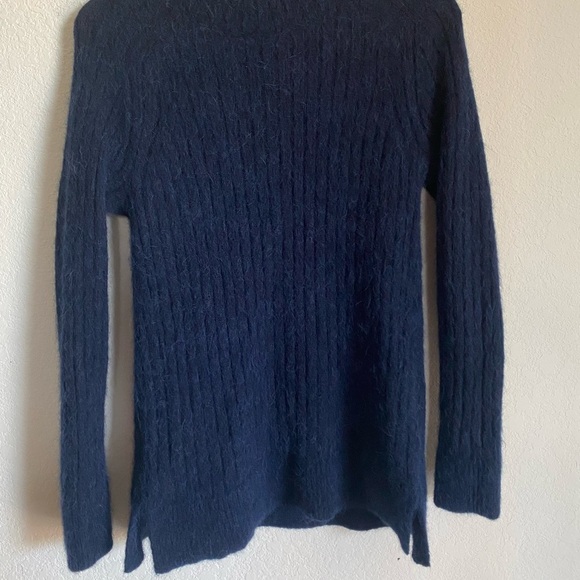 Banana Republic Wool Alpaca Blend Ribbed Eyelash Mock Neck Preppy Sweater XS - Picture 4 of 12